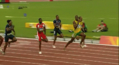 Usain Bolt ganando en Beijing 2008